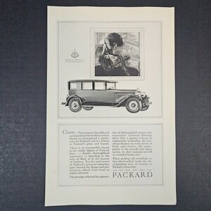 1927 Packard Motor Car Automobile Vintage Print Ad Flapper Woman Mancave Garage‎